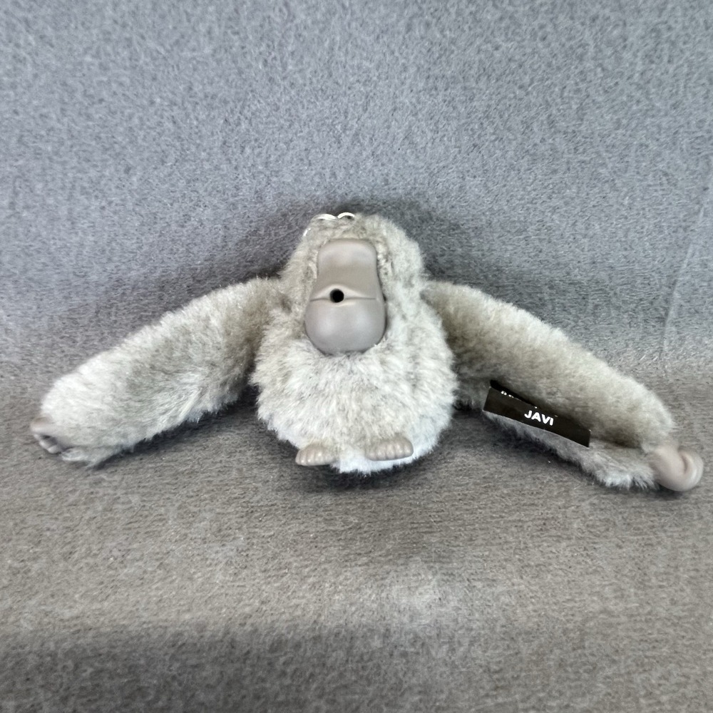 KIPLING 2" Monkey Grey Key Chain Ring Bag Charm Fob JAVI - NEW